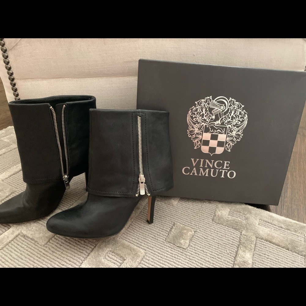 Vince Camuto Black Leather Booties